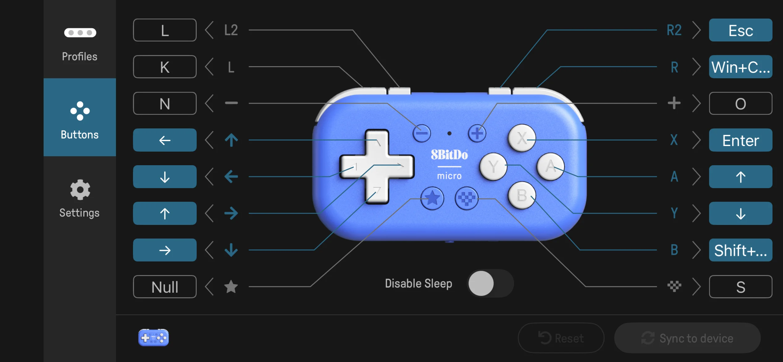 8BitDo Ultimate Software button mapping